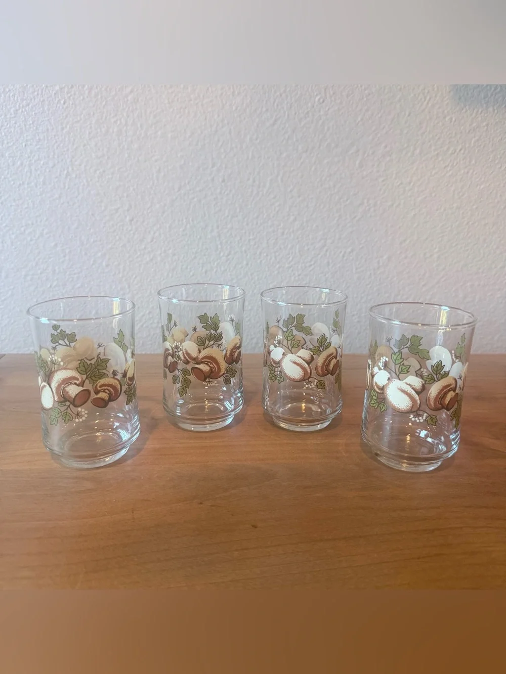 Vintage Franco Mushroom Drinking Glasses Set of 4 1970s Retro 🍄